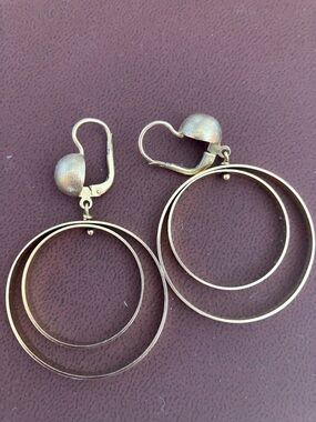 18K Italy Vintage Freedom Circle Hoop Earrings
